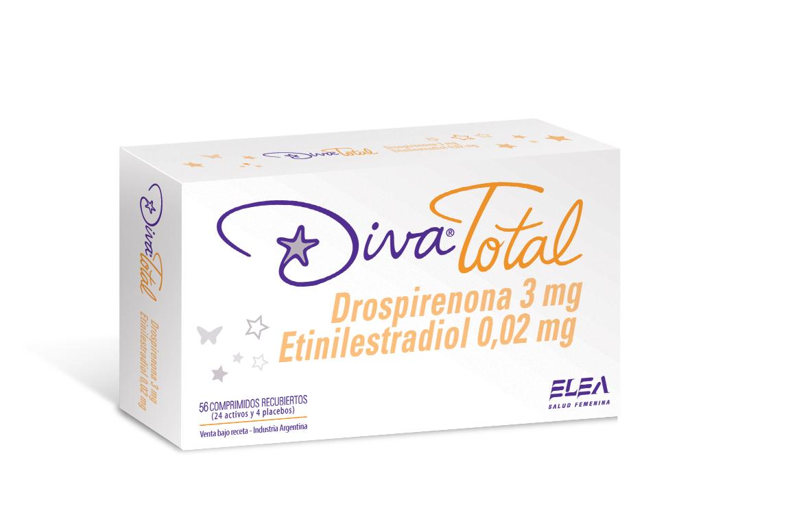 Diva Total Drospirenona + Etinilestradiol 3mg/0,02mg Elea Phoenix Caja x 56 Comprimidos